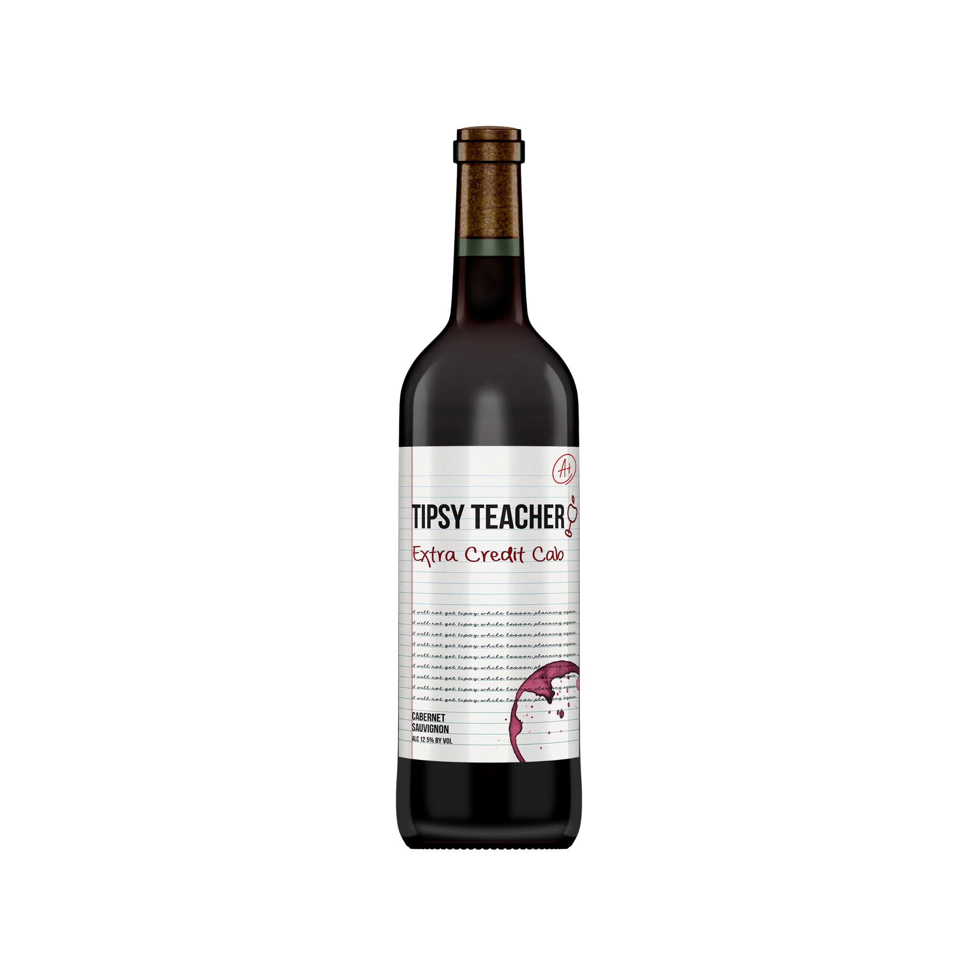 Extra Credit Cabernet Sauvignon wine bottle by Tipsy Teacher