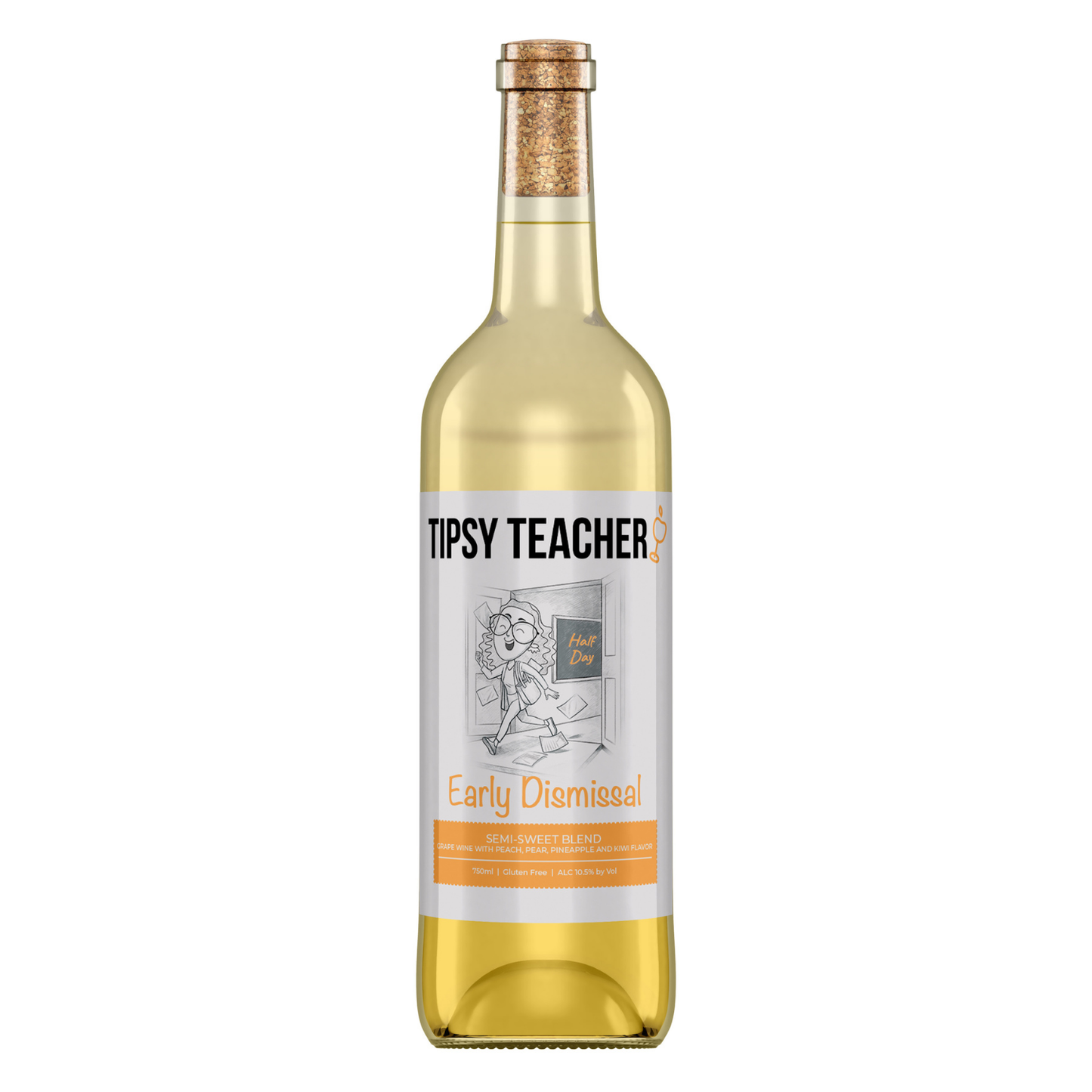 Early Dismissal semi-sweet white blend wine bottle by Tipsy Teacher